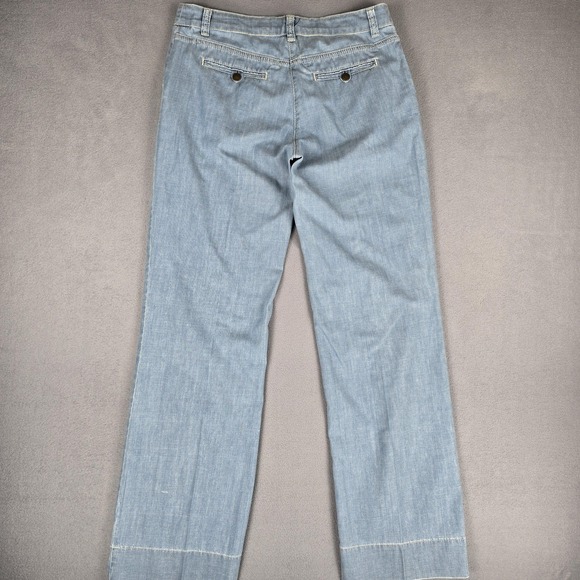 Tintoretto Pants Womens‎ 34 Blue Straight Leg Cotton Trousers Casual Made Turkey - Picture 10 of 16